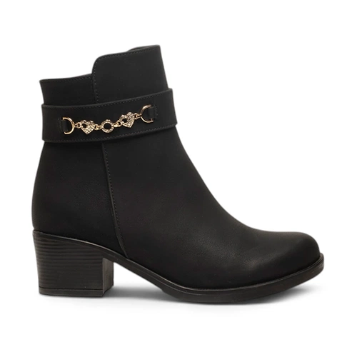 Genel Zenne Bot Topuklu 7005 Zümrüt Siyah - Görsel 1