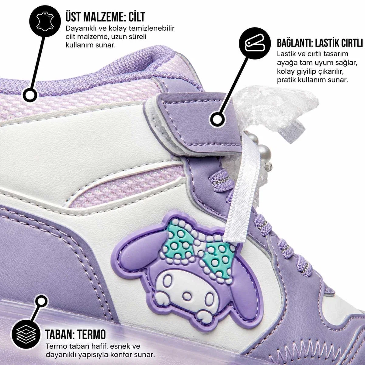 Conpax Kids Patik 300 Cilt Lila Beyaz - Görsel 4
