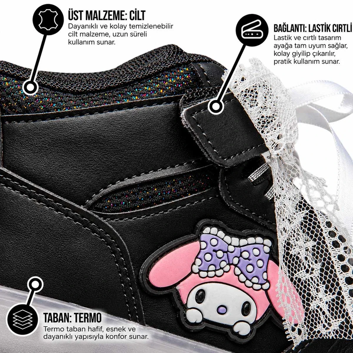 Conpax Kids Patik 300 Cilt Siyah Fuji - Görsel 4
