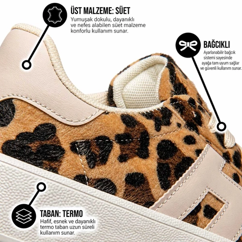 Qla Zenne 2101 Süet Leopar - Görsel 4