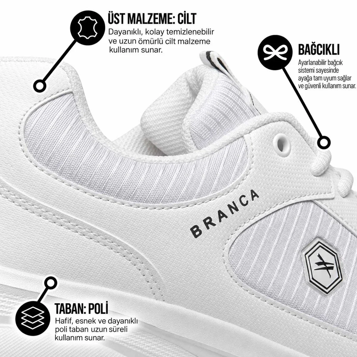 Branca Erkek 105 Cilt Denye Beyaz - Görsel 4