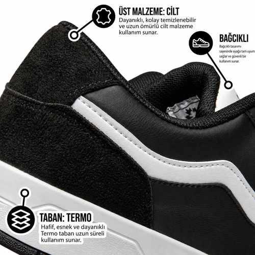 Crosberg Zenne 2608 Süet Siyah Beyaz - Görsel 4