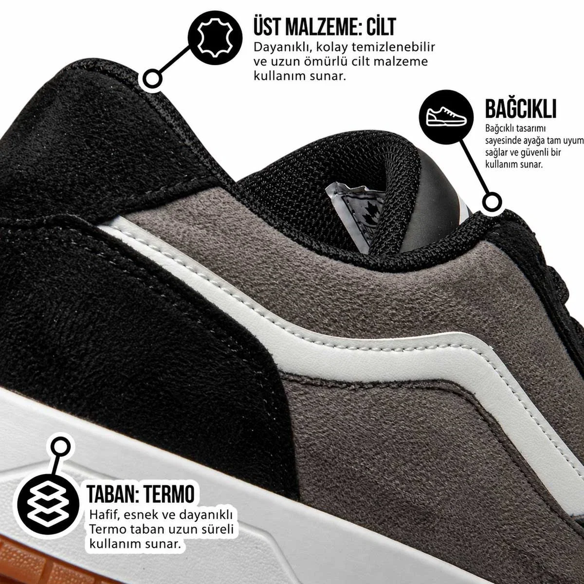 Crosberg Zenne 2608 Süet Siyah Füme - Görsel 4