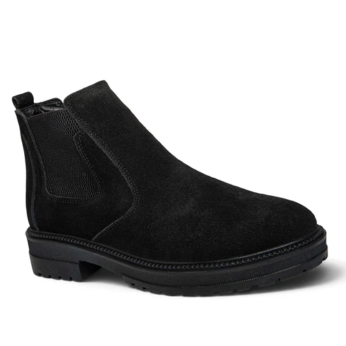 Moon Shoes Erkek Bot Deri 515 Süet Siyah - Görsel 2