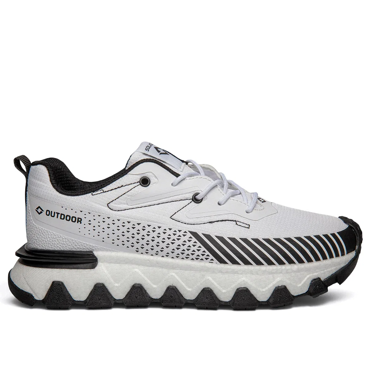 Solazer Erkek Spor 072 Waterproof Cilt Denye Beyaz Siyah - Görsel 1