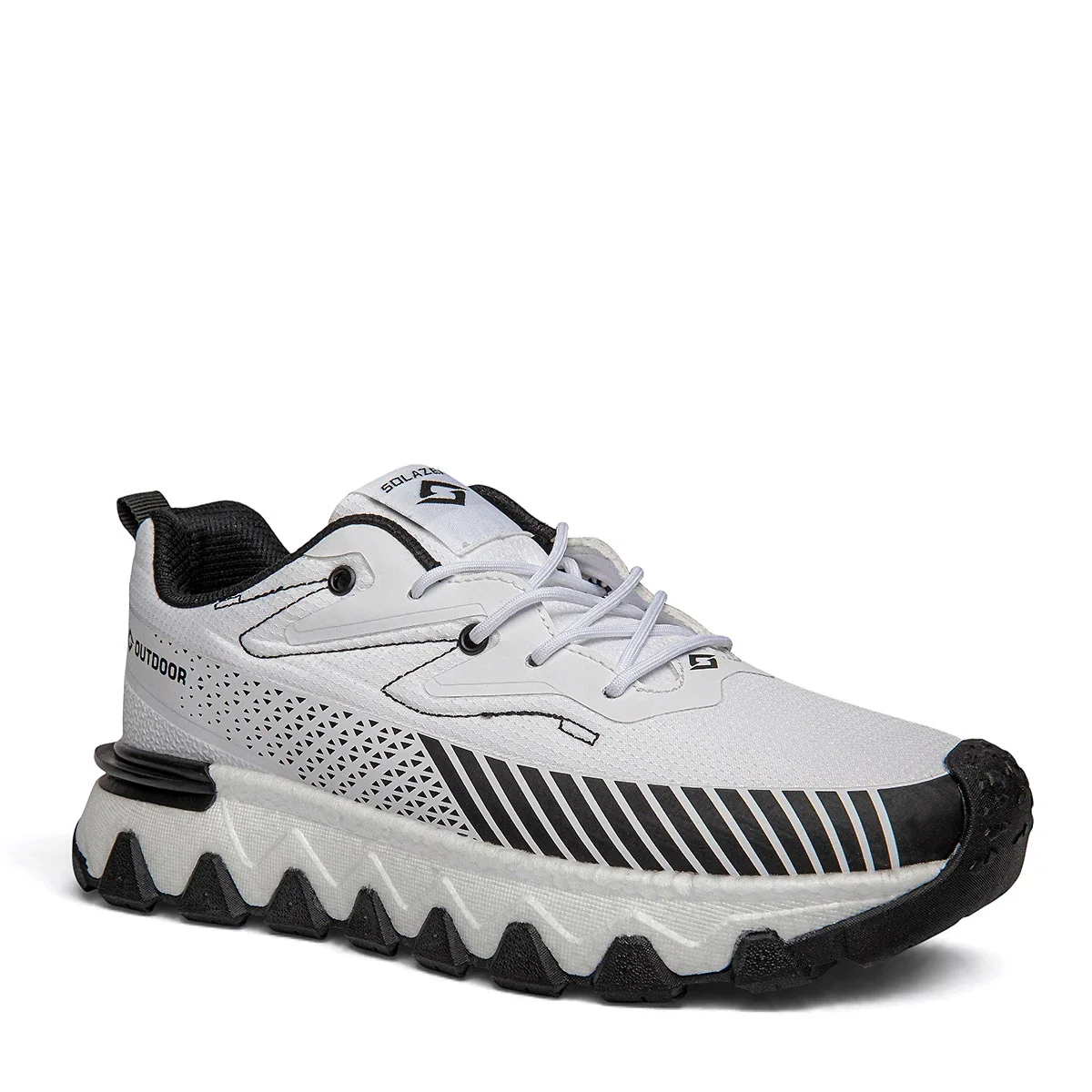 Solazer Erkek Spor 072 Waterproof Cilt Denye Beyaz Siyah - Görsel 2