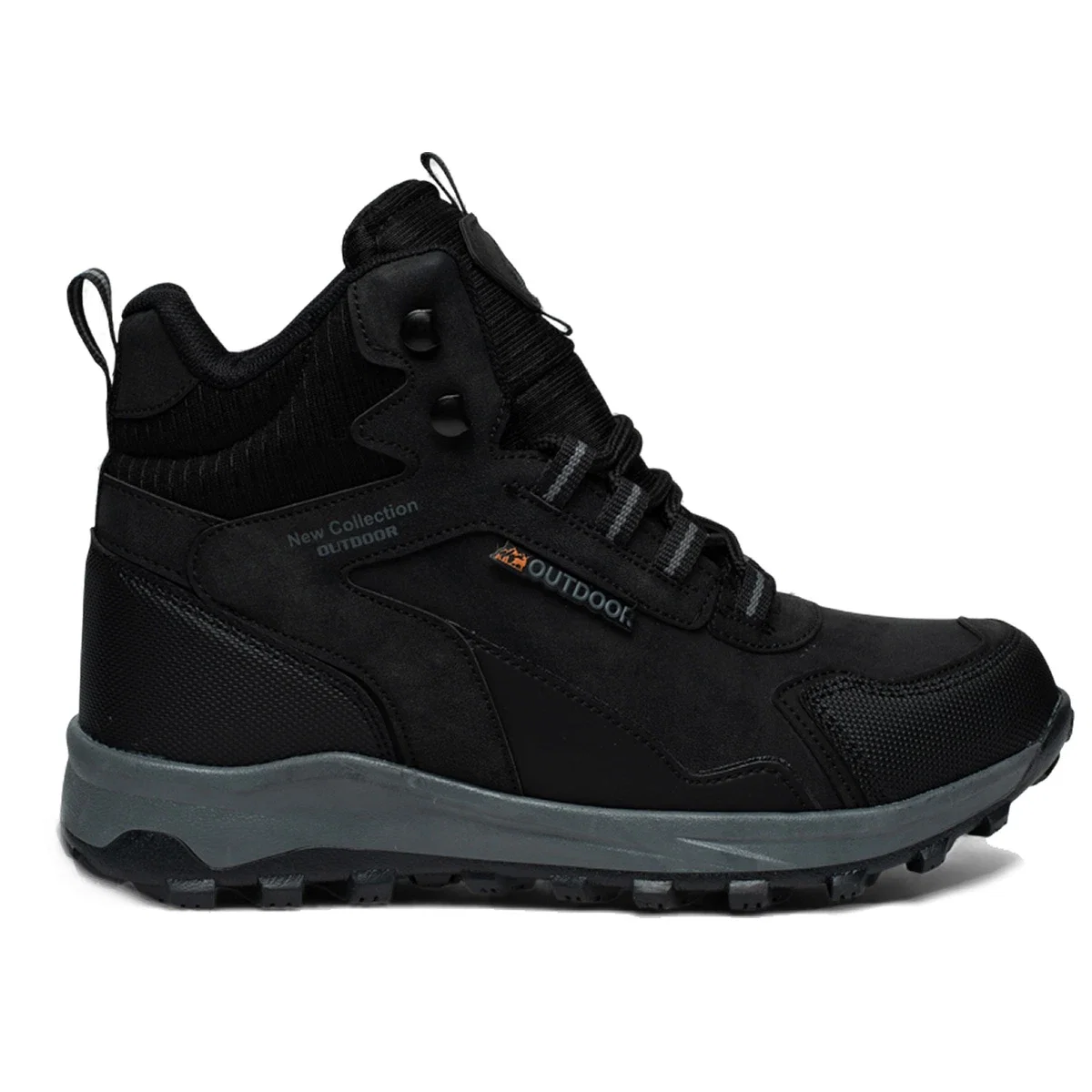 Lambirlent Erkek Trekking Bot 1250-1 Cilt Denye Siyah Füme - Görsel 1