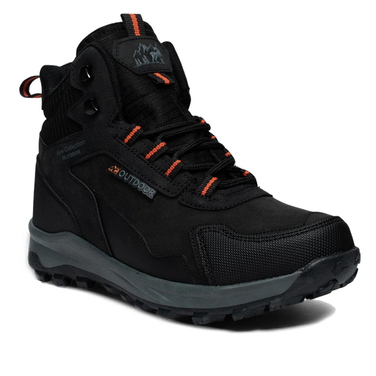 Lambirlent Erkek Trekking Bot 1250-4 Cilt Denye Siyah Oranj