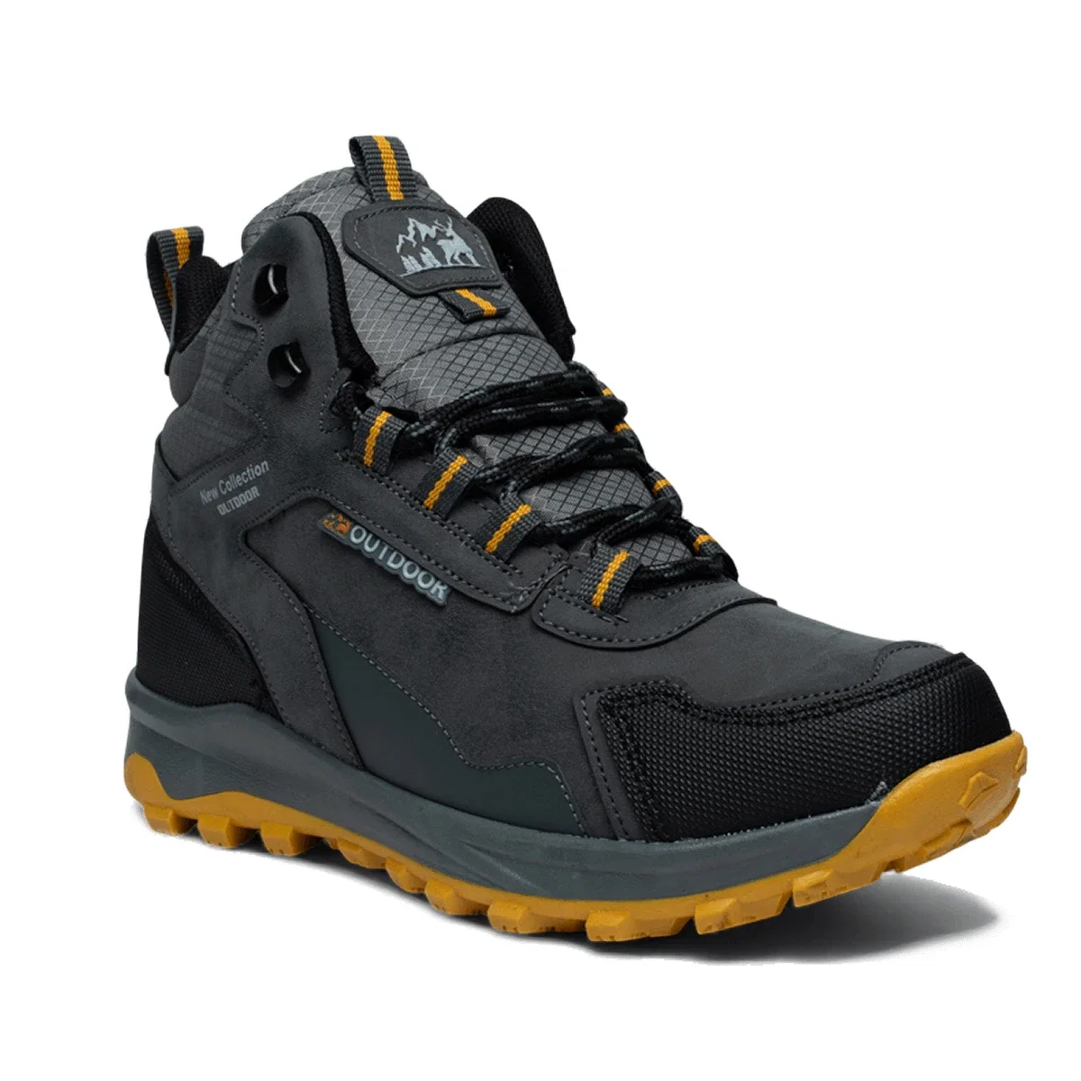 Lambirlent Erkek Trekking Bot 1250-8 Cilt Denye Füme Siyah Sarı Tbn Füme Sarı