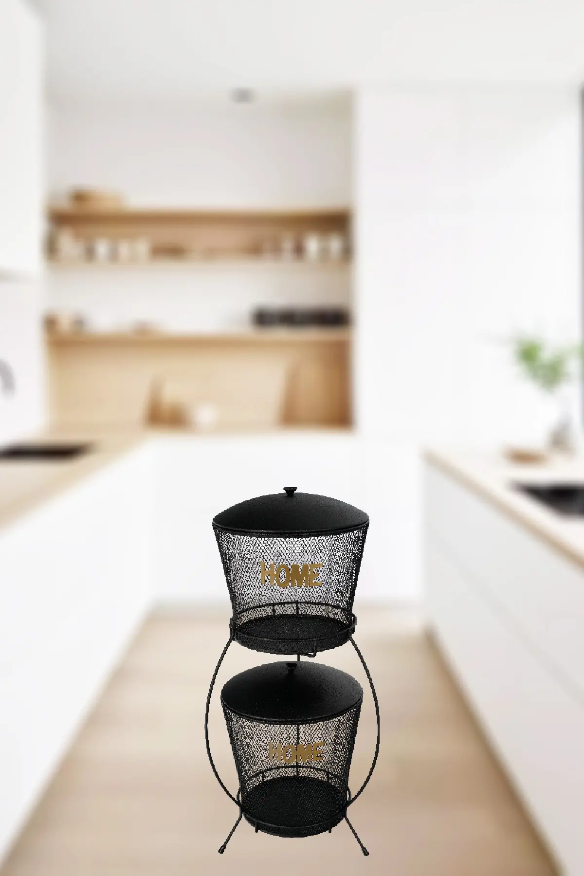 HOME ORGANİZER SEVİLYA 2 KATLI SİYAH - Görsel 1