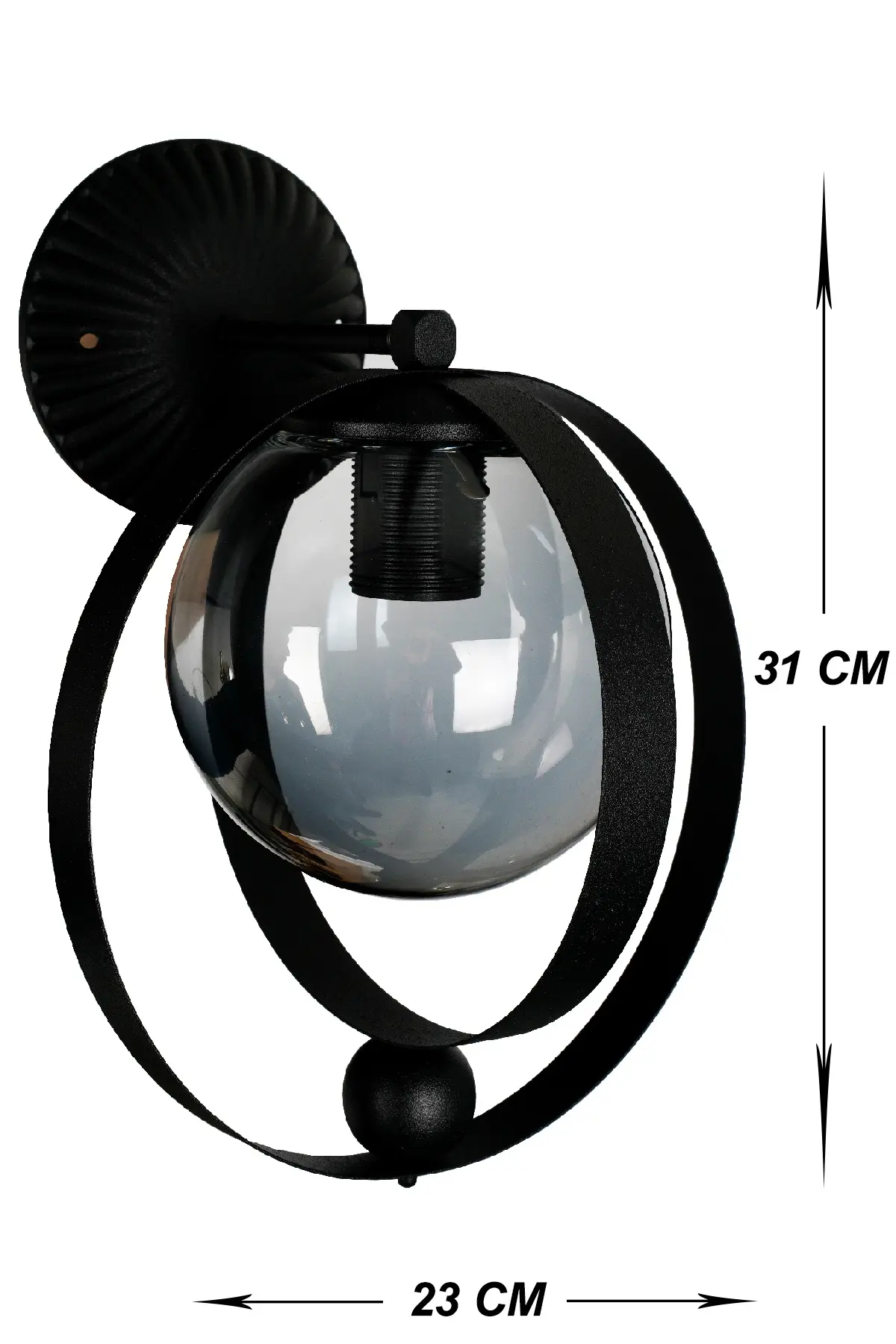 MARS APLİK CAMLI SİYAH (GLOP FÜME CAM)