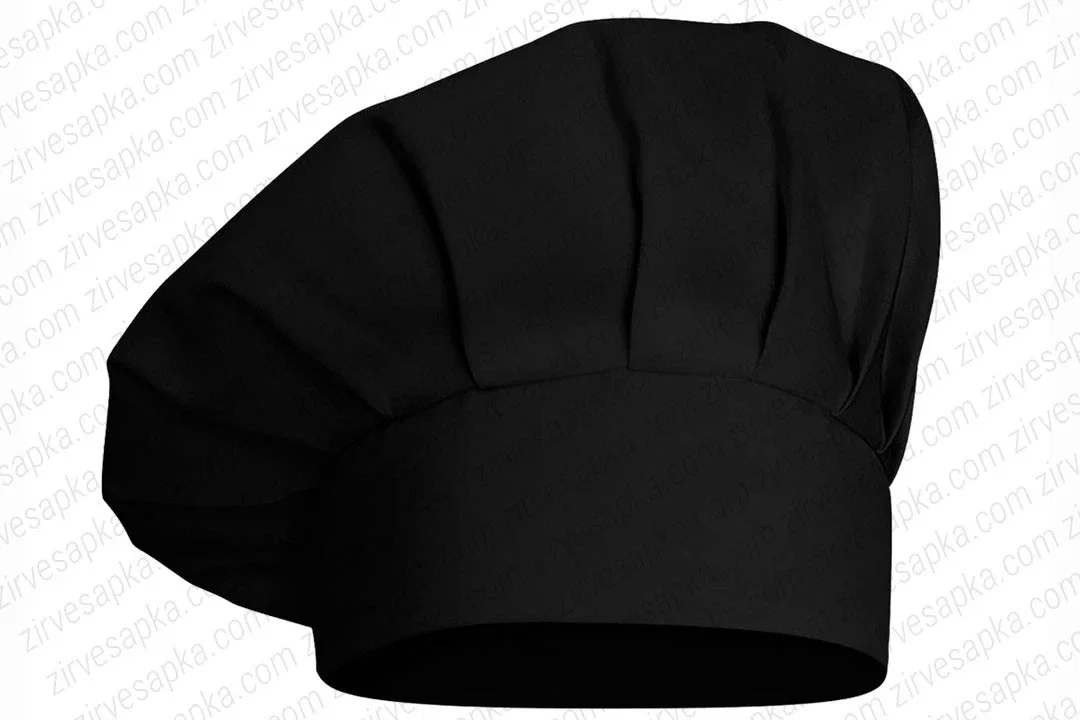 Aşçı Şapkası Mantar Kep Siyah - Görsel 1